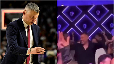 &Scaron;arūnas Jasikevičius užfiksuotas besilinksminantis Atėnuose