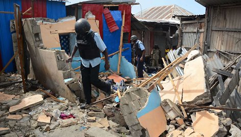 Bombos sprogimo padariniai Mogadišo turguje