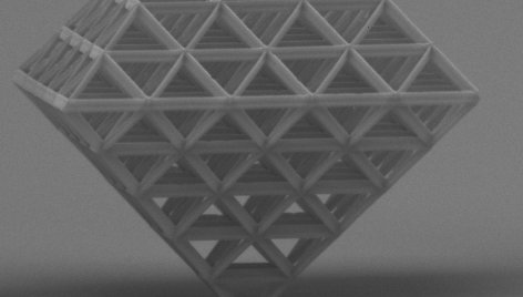 3D nanofabrikavimo staklėmis pagamintas objektas (20 mikrometrų)
