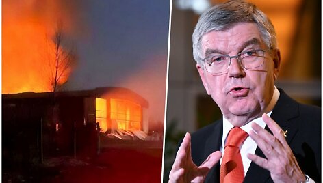 Ledo arena Družkivke ir IOC prezidentas Thomas Bachas