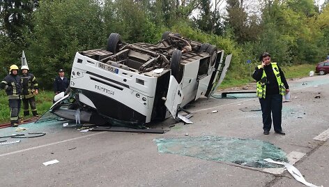 Autobuso avarija Raseinių rajone