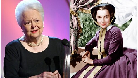 Aktorė Olivia de Havilland (2004 m. ir 1939 m.)