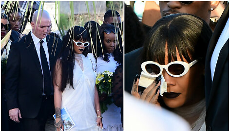 Rihanna savo pusbrolio laidotuvėse