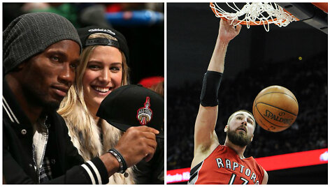 Didier Drogba, Eugenie Bouchard ir Jonas Valančiūnas