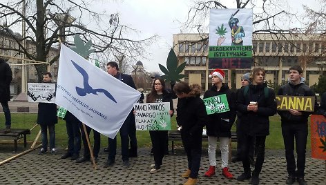 Prie Seimo piketuoja šimtai jaunuolių: nenori kalėjimo dėl kanapių suktinės