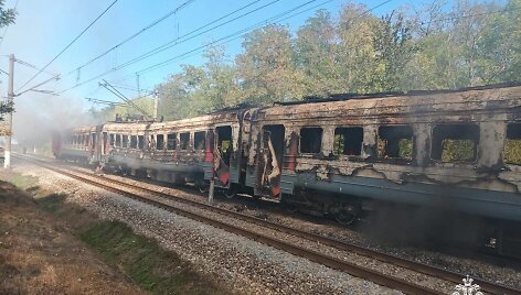 Kubanėje užsiliepsnojo keleivinis traukinys