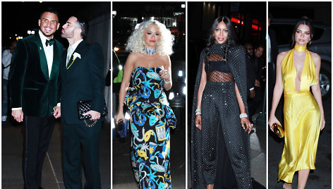 Iš kairės Marcas Jacobsas ir Charly Defrancesco, Rita Ora, Naomi Campbell, Emily Ratajkowski