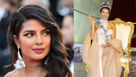 Priyanka Chopra 2019 m. ir 2000 m., laimėjus konkursą „Mis Pasaulis“