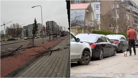 Vilniaus Rinktinės gatvėje &bdquo;Mercedes-Benz&ldquo; &bdquo;prasiautė&ldquo; lyg &scaron;kvalas