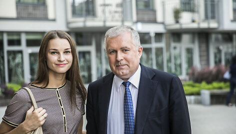 Arvydas Anu&scaron;auskas su žmona Lina