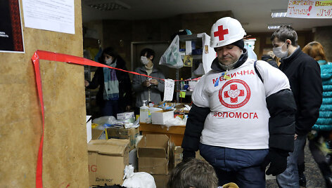 Ukrainos protestuotojų įkurta ligoninė