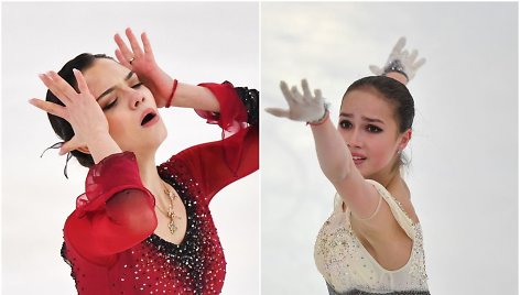 Jevgenija Medvedeva ir Alina Zagitova varžosi Rusijos dailiojo čiuožimo čempionate Saranske.