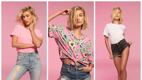 Hailey Baldwin „Levi's 501“ linijos fotosesijoje 