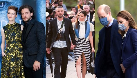 Rose Leslie ir Kitas Harringtonas, Justinas Timberlake'as ir Jessica Biel, princas Williamas ir hercogienė Catherine