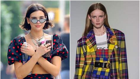 Dua Lipa ir &bdquo;Versace&ldquo; modelis