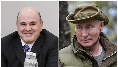 Michailas Mišustinas ir Vladimiras Putinas