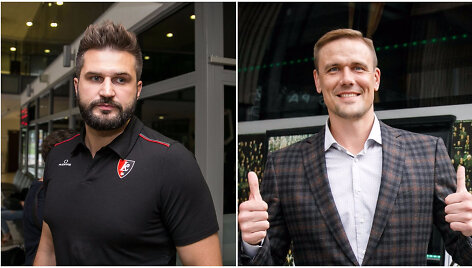 Linas Kleiza ir Robertas Javtokas