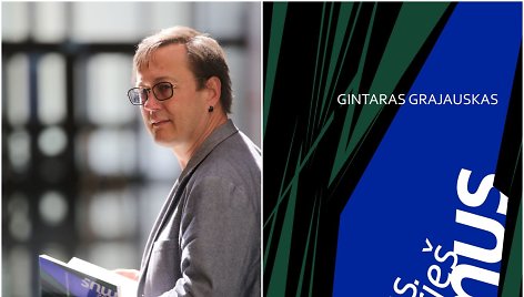 Gintaras Grajauskas ir jo knygos viršelis