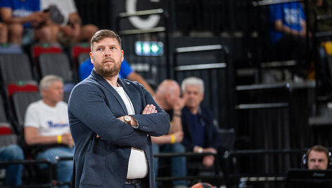 Pirmasis mažojo finalo mačas: Klaipėdos &bdquo;Neptūnas&ldquo; &ndash; Panevėžio &bdquo;Lietkabelis&ldquo;. Gediminas Petrauskas
