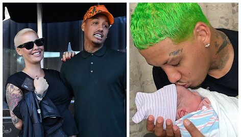 Amber Rose ir Alexanderis Edwardsas su sūnumi