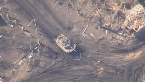 Amerikiečių tankas „Abrams“ Ukrainoje