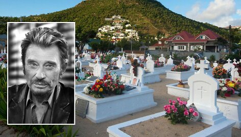 Kapinės &Scaron;v. Bartolomėjaus saloje Karibuose, kur palaidotas Johnny Hallyday
