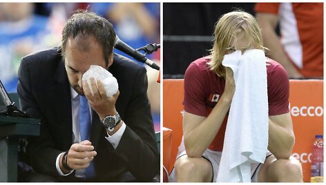 Bok&scaron;telio teisėjas Arnaud Gabas ir Denisas Shapovalovas