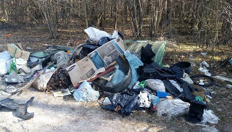 Šiukšlės Ukmergės rajono miškuose