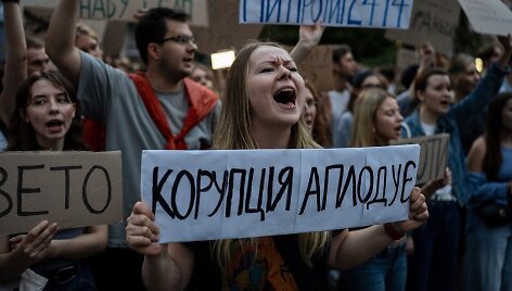 Protestai Kyjive dėl antikorupcinių institucijų nepriklausomumo