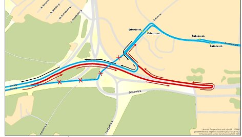 Eismo pakitimai dėl remontuojamo Lazdynų viaduko