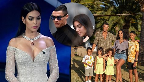 Cristiano Ronaldo ir Georgina Rodríguez su vaikais