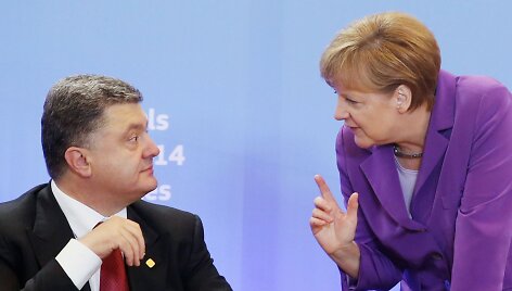 Angela Merkel ir Petro Poro&scaron;enka