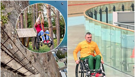 Po rekordų Lietuvoje – nauja svajonė: neįgaliojo vežimėliu Marius nori įveikti stačiausius laiptus pasaulyje