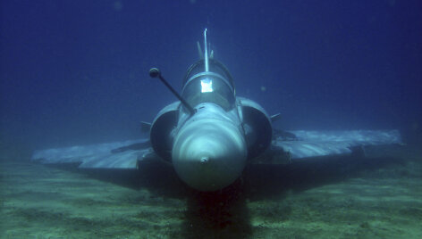 Graikijos naikintuvas &bdquo;Mirage 2000-5&ldquo; Egėjo jūros dugne
