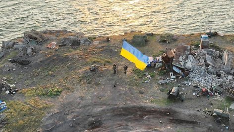 Ukrainos vėliava vėl plevėsuoja Gyvačių saloje