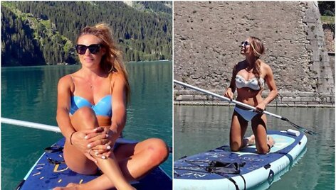 Dorothea Wierer vasarą leidžia plaukdama irklente.