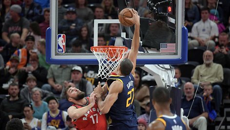 Jonas Valančiūnas ir Rudy Gobert'as