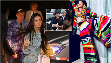 Demi Moore, &bdquo;Red Hot Chili Peppers&ldquo; narys Flea, Owenas Wilsonas, Bono ir Madonna