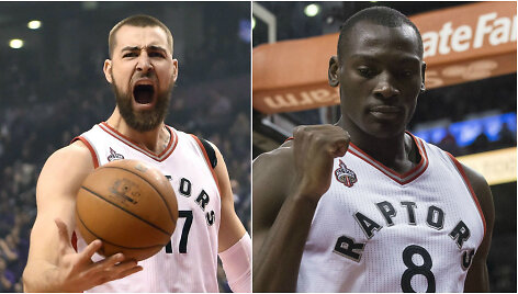 Jonas Valančiūnas ir Bismackas Biyombo