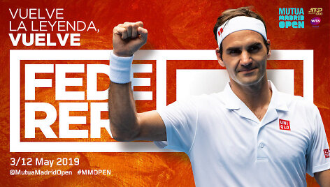 Rogeris Federeris grįžta į &bdquo;Masters&ldquo; serijos turnyrą Madride