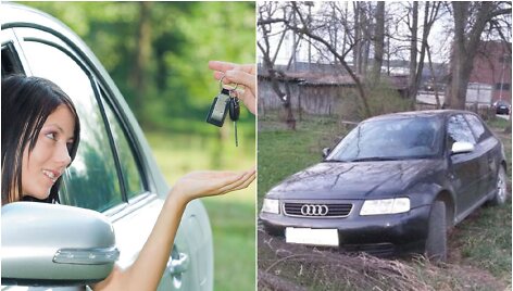 Asociatyvi iliustracija: automobilio pirkimas