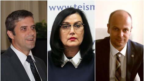 Drausmės bylų reikalaujama teisėjams (i&scaron; kairės) V.Zeliankai, L.Braždienei ir M.Kursevičiui.