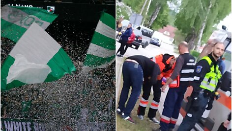 Kauno &bdquo;Žalgirio&ldquo; sirgaliai Alytuje užpuolė Alytaus &bdquo;Dainavos&ldquo; aistruolius