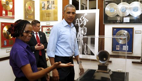 JAV prezidentas Barackas Obama aplankė Bobo Marley muziejų.