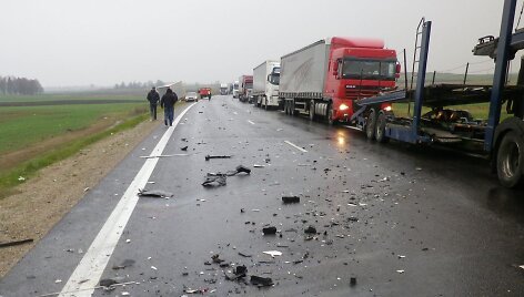 Vilkiko ir &bdquo;Alfa Romeo&ldquo; avarija kelyje &bdquo;Via Baltica&ldquo;