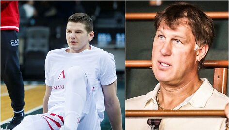 &Scaron;arūnas Marčiulionis (de&scaron;inėje) yra taip pat patyręs kryžminių rai&scaron;čių traumą, kaip ir Artūras Gudaitis.