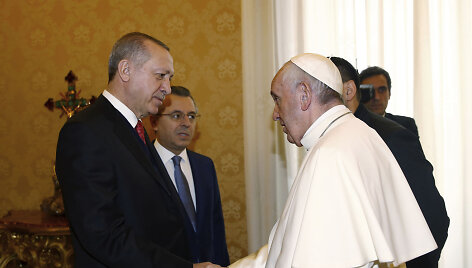 Recepas Tayyipas Erdoganas ir Popiežius Pranci&scaron;kus