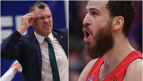 Rusijos žurnalistai pavadino &Scaron;.Jasikevičių oficialiu &scaron;ėtono atstovu, o CSKA pergalės didvyriu laikė S.Rodriguezą (de&scaron;inėje).