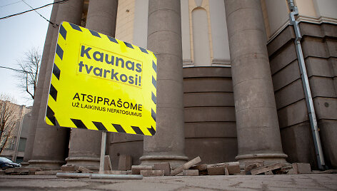 Kauno centre atliekami statybų darbai