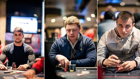 Matas Cimbolas (kairėje), Marius Lietuvninkas (centre) ir Saulius Tumosa / pokernews.com nuotr.